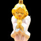 Vintage Czech Republic, Glass Blown, Hand Painted Christmas Tree Ornament - Pink Angel