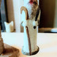 Vintage Czech Republic, Glass Blown, Hand Painted Christmas Tree Ornament - Thin Santa White (reduced)