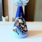 Vintage Czech Glass Angel Christmas Ornament: Hand-Painted Winter Village Candle Holder (Blue)