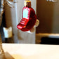 Vintage Czech Republic, Glass Blown, Hand Painted Christmas Tree Ornament - pram a pair ( x 2 )