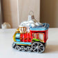 Vintage Czech Republic, Glass Blown, Hand Painted Christmas Tree Ornament - Train