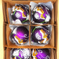 Vintage Czech Glass Christmas Ornament: Hand-Painted Purple Small Ball