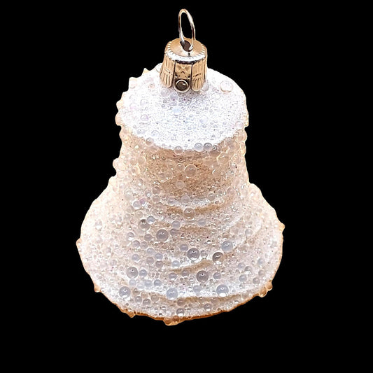 Vintage Czech Glass Christmas Ornament Bell: Glistening Wedding Bell