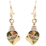 Silver Handmade Inlay Earrings Semi Precious Abalone Shell- Shell