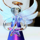 Vintage Czech Glass Angel Christmas Ornament: Hand-Painted Winter Village Candle Holder (Blue)
