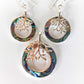 Silver Handmade Inlay Pendant/Earrings Set Semi Precious Abalone Shell- Tree of Life