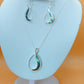 Silver Handmade Inlay Pendant/Earring Set Semi Precious Abalone Shell- Loop