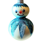 Czech Republic, Glass Blown, Hand Painted Christmas Tree Ornament - 2 Tier Snowman (reduced)