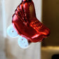 Vintage Czech Republic, Glass Blown, Hand Painted Christmas Tree Ornament - pram a pair ( x 2 )