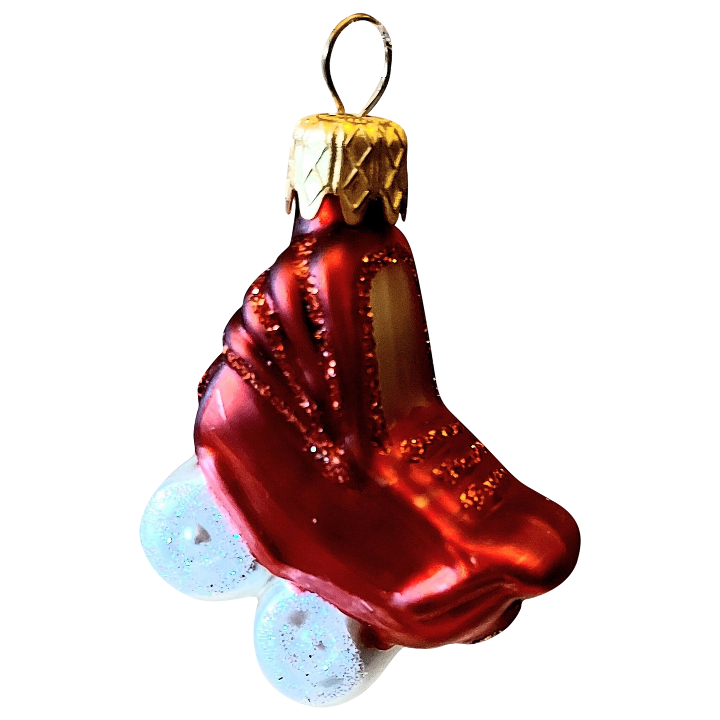 Czech Republic, Glass Blown, Hand Painted Christmas Tree Ornament - pram a pair ( x 2 )
