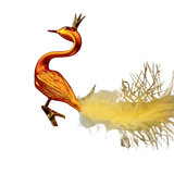 Czech Republic, Glass Blown, Hand Painted Christmas Tree Ornament - Swan with clip