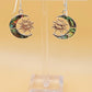 Silver Handmade Inlay Earrings Semi Precious Abalone Shell- Moon/Sun