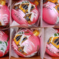 Vintage Czech Glass Christmas Ornament: Hand-Painted Pink Small Ball
