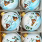 Vintage Czech Glass Christmas Ornament: Hand-Painted White Small Ball