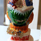 Vintage Czech Republic, Glass Blown, Hand Painted Christmas Tree Ornament - Large Santa Chimney Gold