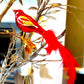 Vintage Czech Republic, Glass Blown, Hand Painted Christmas Tree Ornament - small bird with clip