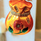 Vintage Czech Republic, Glass Blown, Hand Painted Christmas Tree Ornament - Money Bag