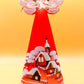 Vintage Czech Glass Angel Christmas Ornament: Hand-Painted Winter Village Candle Holder (Red)