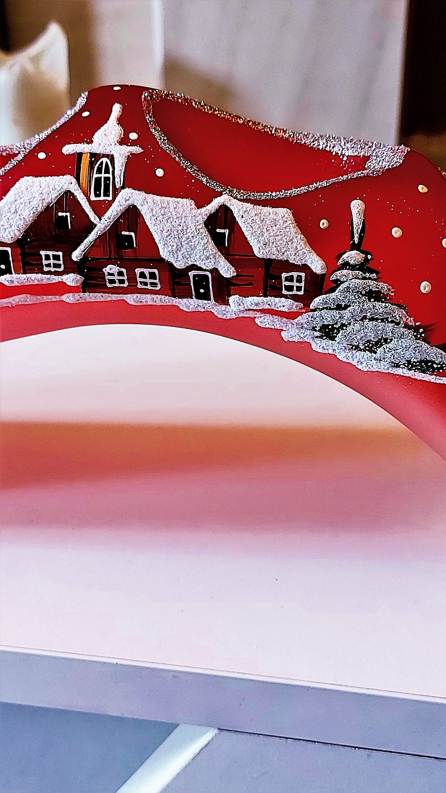 Vintage Czech Glass Christmas Ornament: Hand-Painted Candle Holder