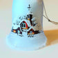 Czech Glass Bell Ornament: Hand-Painted Winter Village