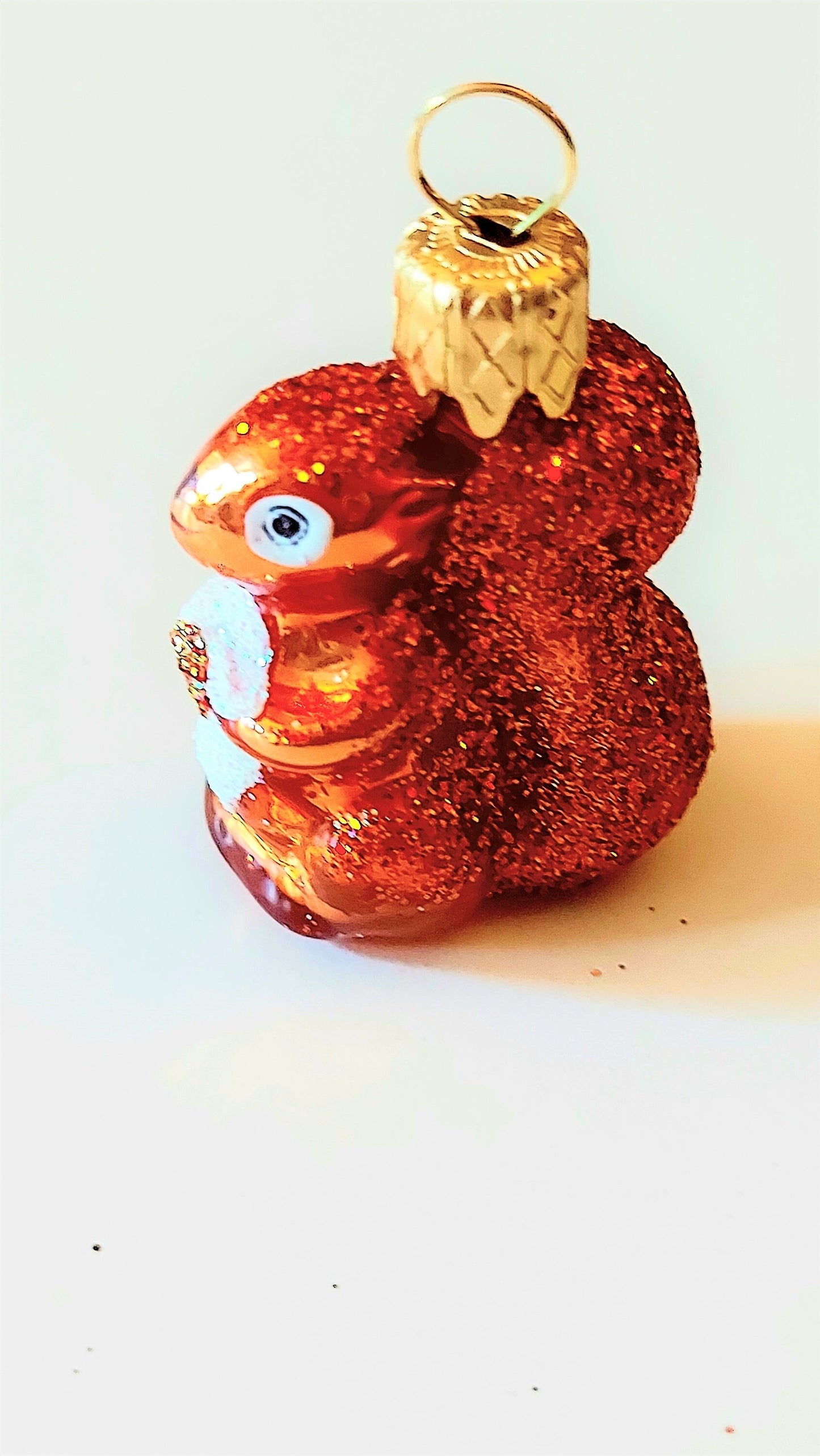 Vintage Czech Republic, Glass Blown, Hand Painted Christmas Tree Ornament - Squirrel a pair ( x 2 )