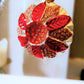 Vintage Czech Glass Christmas Ornament: Hand-Painted Leaf Balls (Pair)