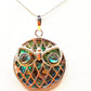 Silver Handmade Inlay Pendant/Earring Set Semi Precious Abalone Shell- Owl