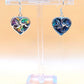 Silver Handmade Inlay Earrings Semi Precious Abalone Shell- Heart