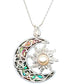 Silver Handmade Inlay Pendant/Earring Set Semi Precious Abalone Shell- Sun/Moon