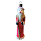 Czech Republic, Glass Blown, Hand Painted Christmas Tree Ornament - Thin Santa Red