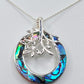Silver Handmade Inlay Pendant/Earrings Set Semi Precious Abalone Shell- Tree of Life