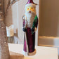 Vintage Czech Republic, Glass Blown, Hand Painted Christmas Tree Ornament - Thin Santa Purple