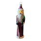 Czech Republic, Glass Blown, Hand Painted Christmas Tree Ornament - Thin Santa Purple