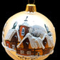 Czech Glass Christmas Ornament: Hand-Painted Gold large Ball (set of 6)