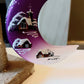 Vintage Czech Glass Christmas Ornament: Hand-Painted Purple Half Moon