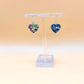 Silver Handmade Inlay Earrings Semi Precious Abalone Shell- Heart