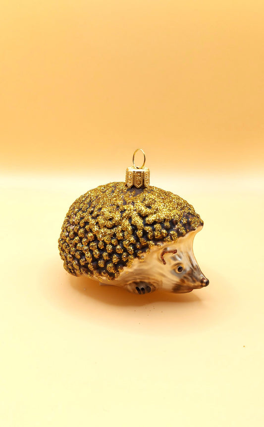 Vintage Czech Republic, Glass Blown, Hand Painted Christmas Tree Ornament - Hedgehog