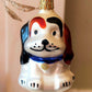 Vintage Czech Republic, Glass Blown, Hand Painted Christmas Tree Ornament - Dog