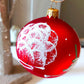 Vintage Czech Glass Christmas Ornament: Hand-Painted Red large Ball