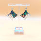 Silver Handmade Inlay Earrings Semi Precious Abalone Shell- Square