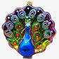 Vintage Czech Republic, Glass Blown, Hand Painted Christmas Tree Ornament - Peacock Purple