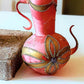 Vintage Czech Republic, Glass Blown, Hand Painted Christmas Tree Ornament - Genie Lamp Pink