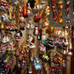 Vintage Czech Glass Bell Ornament: Hand-Painted Winter Village