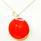 Silver Handmade Inlay Pendant Semi Precious Abalone Shell- Red Circle