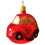 Czech Republic, Glass Blown, Hand Painted Christmas Tree Ornament - Car