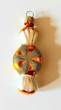 Vintage Czech Republic, Glass Blown, Hand Painted Christmas Tree Ornament - sweets a pair ( x 2 )