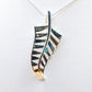 Silver Handmade Inlay Pendant Semi Precious Abalone Shell- Leaf