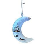 Czech Glass Christmas Ornament: Hand-Painted House Motif