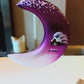 Vintage Czech Glass Christmas Ornament: Hand-Painted Purple Half Moon