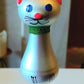 Vintage Czech Republic, Glass Blown, Hand Painted Christmas Tree Ornament - Silver Cat